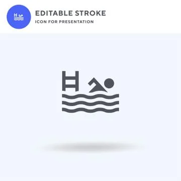 Swimming icon vector, filled flat sign, solid pictogram isolated on white, logo 스톡 일러스트