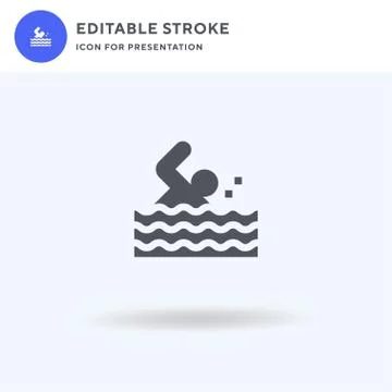 Swimming icon vector, filled flat sign, solid pictogram isolated on white, logo Stock Illustration