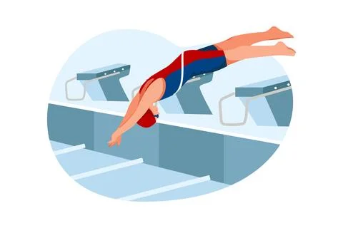 Swimming Stock Illustration
