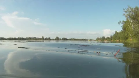 Swimming in the lake Stock Footage 10717490
