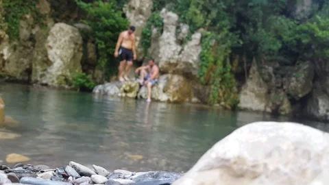 Swimming in Lake Stockbeeldmateriaal 137896791