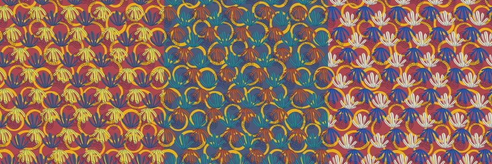 Swimming leaves vector seamless pattern illustration. Underwater world Illustrazione stock