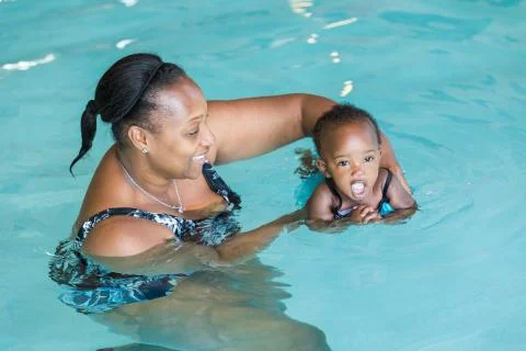 Swimming lesson Stock Photos
