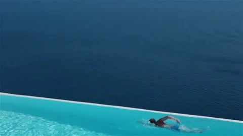 Swimming in luxury pool Stock-Footage 40618722