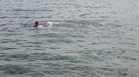 Swimming man Stock Footage 54957133