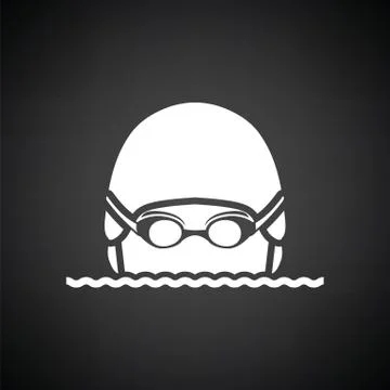 Swimming man head icon Stock Illustration