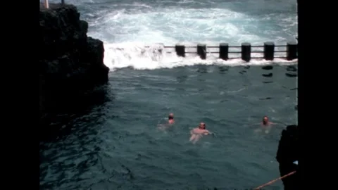 Swimming in Natural Pool Stock Footage 278240508
