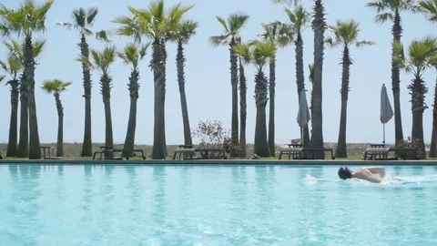 Swimming paradise pool Stock Footage 70753947