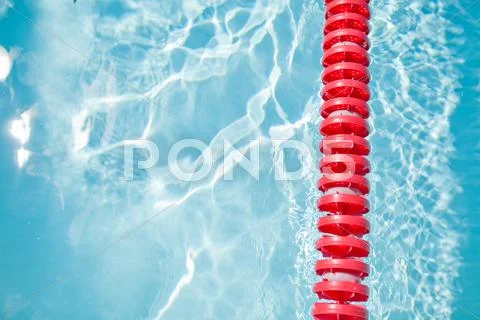 Swimming pool and lane rope Stock Photos