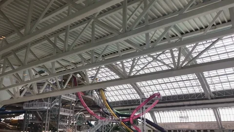 Swimming pool artificial waves West Edmonton Mall Alberta Canada Sept 2019 Stock Footage 116008318