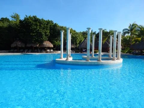 Swimming pool background Stock Photos