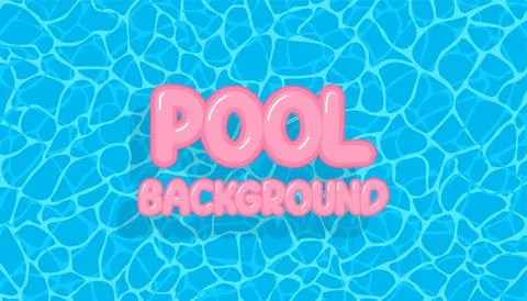 Swimming pool background with pink floating inflatable letters Stock Illustration