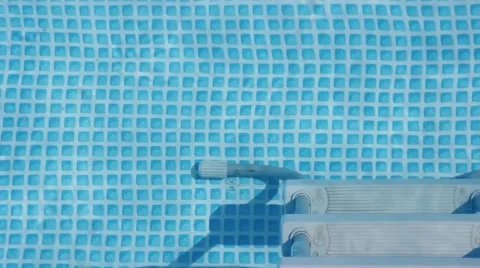 Swimming pool background texture video with stair Stock Footage 65767229