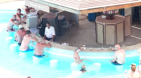 Swimming pool bar Stock Footage 36380101