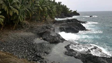 "Swimming pool" beach waves on rocks Stock Footage 88131415