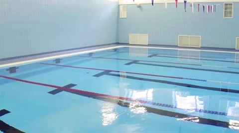 Swimming Pool With Blue Water Stock Footage 67086404