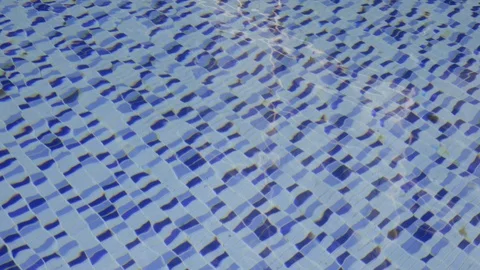 Swimming pool blue water surface and windy Stock Footage 105290035