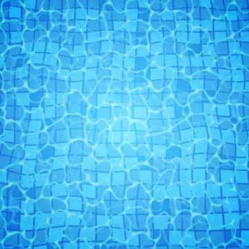 Swimming pool bottom caustics ripple and flow with waves background. Seamless Stock Illustration