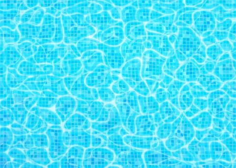 Swimming pool bottom vector background, ripple and flow with waves. Summer aqua Stock Illustration