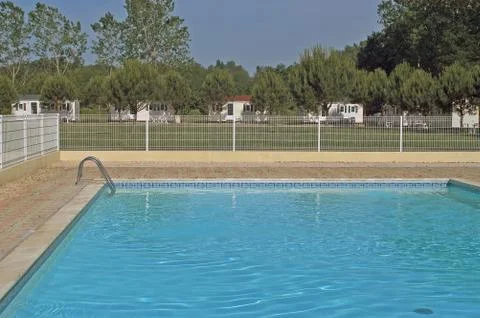 Swimming pool of a campsite Stock Photos