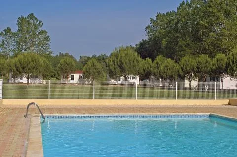 Swimming pool of a campsite Stock Photos