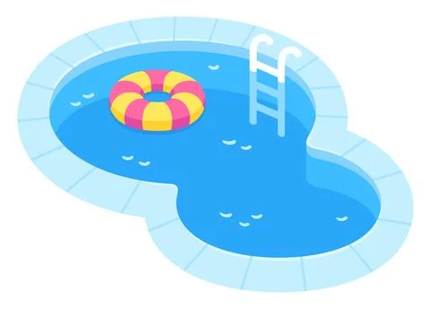 Swimming pool cartoon vector illustration Stock Illustration