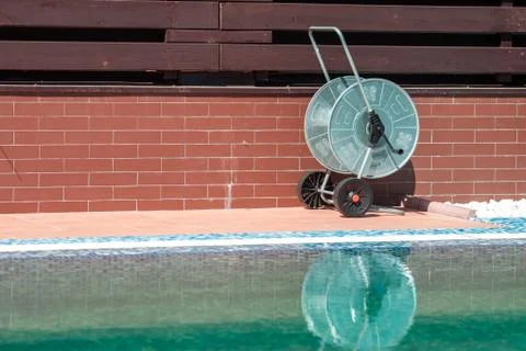 Swimming pool cleaning tools Stock Photos