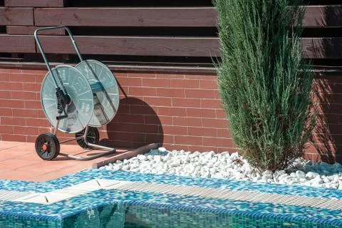 Swimming pool cleaning tools Stock Photos