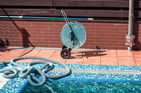 Swimming pool cleaning tools Stock Photos