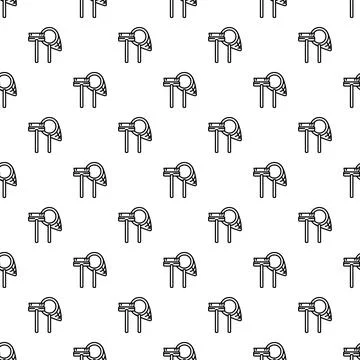 Swimming pool cleaning tools seamless outline pattern Stock Illustration