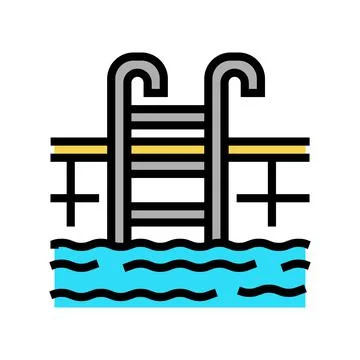 Swimming pool color icon vector illustration Stock Illustration