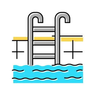 Swimming pool color icon vector illustration Stock Illustration