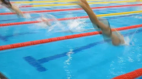 Swimming pool competitions Stock Footage 104803552