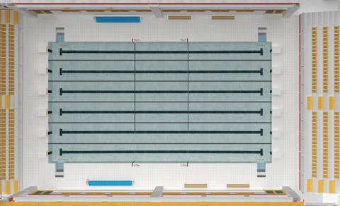 Swimming pool for competitions top view Illustrazione stock