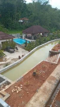 Swimming pool construction 写真素材