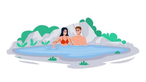 Swimming pool couple vector Stock Illustration