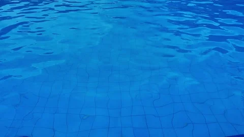 The swimming pool creates ripples and flows against a backdrop of waves Stock Footage 289200558