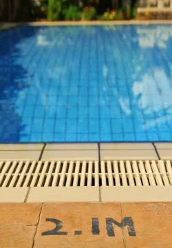 Swimming pool depth Stock Photos