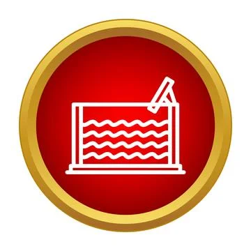 Swimming pool with diving board outline icon Stock Illustration