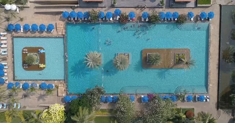 Swimming pool drone 4k Stock Footage 87486432