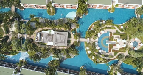 Swimming Pool Drone 4k Stock Footage 87487109