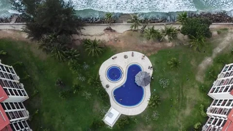 Swimming  pool on drone view Stock-Footage 172148137
