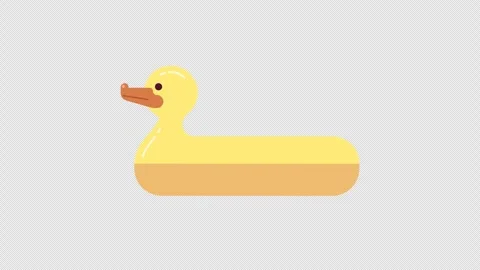 Swimming pool duck inflatable ring 2D object animation Stock Footage 301702676