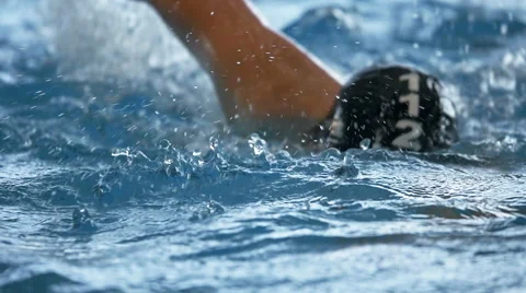 Swimming in a pool Stock Footage