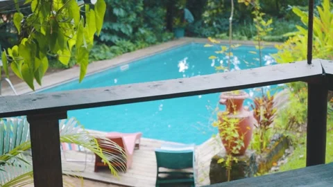 Swimming pool in the forest Stock Footage 151913811