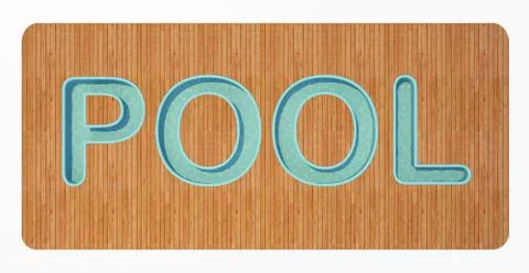 Swimming pool in the form of text. top view 3d rendering Illustrazione stock