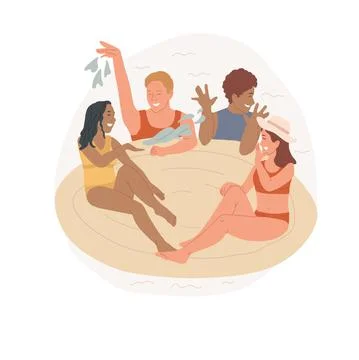 Swimming pool fun abstract concept vector illustration. Stock Illustration