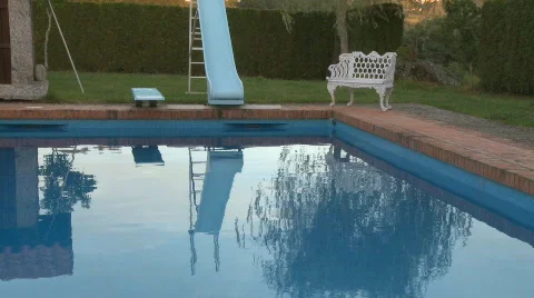 Swimming pool on garden Stock Footage 607466