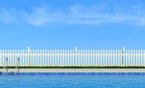 Swimming pool in the garden Stock Illustration