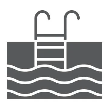 Swimming Pool glyph icon, diving and underwater Stock Illustration